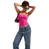 imageSUUKSESS Women Sexy Tube Top Summer Y2K Going Out Double Lined Basic Tank TopHot Pink