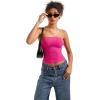 imageSUUKSESS Women Sexy Tube Top Summer Y2K Going Out Double Lined Basic Tank TopHot Pink