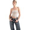 imageSUUKSESS Women Sexy Tube Top Summer Y2K Going Out Double Lined Basic Tank TopLvory Apricot