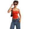 imageSUUKSESS Women Sexy Tube Top Summer Y2K Going Out Double Lined Basic Tank TopRed