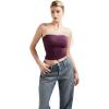 imageSUUKSESS Women Sexy Tube Top Summer Y2K Going Out Double Lined Basic Tank TopViolet