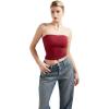 imageSUUKSESS Women Sexy Tube Top Summer Y2K Going Out Double Lined Basic Tank TopWine Red
