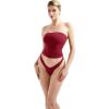 imageSUUKSESS Women Sexy Tube Top Summer Y2K Going Out Double Lined Basic Tank TopWine Red