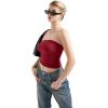 imageSUUKSESS Women Sexy Tube Top Summer Y2K Going Out Double Lined Basic Tank TopWine Red