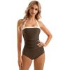 imageSUUKSESS Women Sexy Tummy Control One Piece Swimsuit Halter Retro Bathing Suit68 Beige Brown