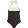 imageSUUKSESS Women Sexy Tummy Control One Piece Swimsuit Halter Retro Bathing Suit68 Beige Brown