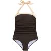imageSUUKSESS Women Sexy Tummy Control One Piece Swimsuit Halter Retro Bathing Suit68 Beige Brown