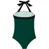 imageSUUKSESS Women Sexy Tummy Control One Piece Swimsuit Halter Retro Bathing Suit68 Green Black