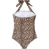 imageSUUKSESS Women Sexy Tummy Control One Piece Swimsuit Halter Retro Bathing Suit68 Leopard