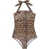 imageSUUKSESS Women Sexy Tummy Control One Piece Swimsuit Halter Retro Bathing Suit68 Leopard