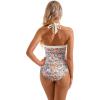 imageSUUKSESS Women Sexy Tummy Control One Piece Swimsuit Halter Retro Bathing Suit68 Yellow Floral