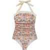 imageSUUKSESS Women Sexy Tummy Control One Piece Swimsuit Halter Retro Bathing Suit68 Yellow Floral