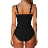 imageSUUKSESS Women Sexy Twist Push Up Tankini Swimsuit Tummy Control Bathing Suits72 Black