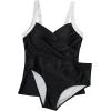 imageSUUKSESS Women Sexy Twist Push Up Tankini Swimsuit Tummy Control Bathing Suits72 Black White