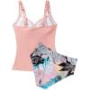 imageSUUKSESS Women Sexy Twist Push Up Tankini Swimsuit Tummy Control Bathing Suits72 Pink Floral