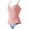 imageSUUKSESS Women Sexy Twist Push Up Tankini Swimsuit Tummy Control Bathing Suits72 Pink Floral