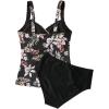 imageSUUKSESS Women Sexy Twist Push Up Tankini Swimsuit Tummy Control Bathing Suits72 Retro Floral Black