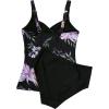 imageSUUKSESS Women Sexy Twist Push Up Tankini Swimsuit Tummy Control Bathing Suits72 Tropical Floral Black