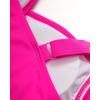 imageSUUKSESS Women Sexy Twist Push Up Tankini Swimsuit Tummy Control Bathing SuitsPink Black Floral