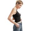 imageSUUKSESS Women Sexy V Neck V Back Tank Top Summer Sleeveless Going Out Double Lined Basic TopsBlack