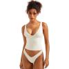 imageSUUKSESS Women Sexy V Neck V Back Tank Top Summer Sleeveless Going Out Double Lined Basic TopsCream White