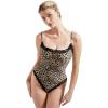 imageSUUKSESS Women Square Neck Lace Bodysuit Sleeveless Spaghetti Strap Tank TopCheetah Print