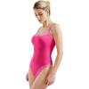 imageSUUKSESS Women Square Neck Lace Bodysuit Sleeveless Spaghetti Strap Tank TopHot Pink