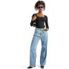 imageSUUKSESS Women Square Neck Long Sleeve Bodysuit Sexy Thong Bodysuit Shirts01 Black