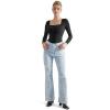 imageSUUKSESS Women Square Neck Long Sleeve Bodysuit Sexy Thong Bodysuit Shirts01 Black