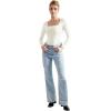 imageSUUKSESS Women Square Neck Long Sleeve Bodysuit Sexy Thong Bodysuit Shirts01 White