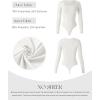 imageSUUKSESS Women Square Neck Long Sleeve Bodysuit Sexy Thong Bodysuit Shirts01 White