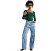 imageSUUKSESS Women Square Neck Long Sleeve Bodysuit Sexy Thong Bodysuit ShirtsDark Green