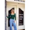 imageSUUKSESS Women Square Neck Long Sleeve Bodysuit Sexy Thong Bodysuit ShirtsDark Green