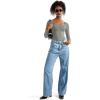 imageSUUKSESS Women Square Neck Long Sleeve Bodysuit Sexy Thong Bodysuit ShirtsLight Gray