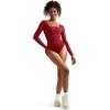 imageSUUKSESS Women Square Neck Long Sleeve Bodysuit Sexy Thong Bodysuit ShirtsWine Red