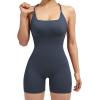 imageSUUKSESS Women Strappy Romper Seamless Jumpsuit Tummy Control Padded Sports Bra11 Blue