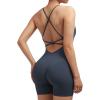 imageSUUKSESS Women Strappy Romper Seamless Jumpsuit Tummy Control Padded Sports Bra11 Blue