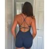 imageSUUKSESS Women Strappy Romper Seamless Jumpsuit Tummy Control Padded Sports Bra11 Blue