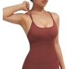 imageSUUKSESS Women Strappy Romper Seamless Jumpsuit Tummy Control Padded Sports Bra11 Cappuccino