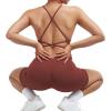 imageSUUKSESS Women Strappy Romper Seamless Jumpsuit Tummy Control Padded Sports Bra11 Cappuccino