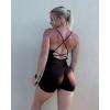 imageSUUKSESS Women Strappy Romper Seamless Jumpsuit Tummy Control Padded Sports Bra11 Deep Brown