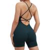 imageSUUKSESS Women Strappy Romper Seamless Jumpsuit Tummy Control Padded Sports Bra11 Deep Green
