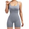 imageSUUKSESS Women Strappy Romper Seamless Jumpsuit Tummy Control Padded Sports Bra11 Grey Blue