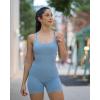 imageSUUKSESS Women Strappy Romper Seamless Jumpsuit Tummy Control Padded Sports Bra11 Light Blue