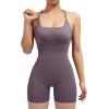imageSUUKSESS Women Strappy Romper Seamless Jumpsuit Tummy Control Padded Sports Bra11 Purple