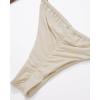 imageSUUKSESS Women String Bikini Set Tie Side Thong Sexy Halter Swimsuits 2 Pieces25 Beige Brown Color Block