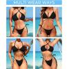 imageSUUKSESS Women String Bikini Set Tie Side Thong Sexy Halter Swimsuits 2 Pieces25 Black