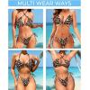 imageSUUKSESS Women String Bikini Set Tie Side Thong Sexy Halter Swimsuits 2 Pieces25 Cheetah Print