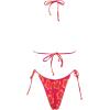 imageSUUKSESS Women String Bikini Set Tie Side Thong Sexy Halter Swimsuits 2 Pieces25 Pink Yellow Floral