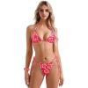 imageSUUKSESS Women String Bikini Set Tie Side Thong Sexy Halter Swimsuits 2 Pieces25 Pink Yellow Floral